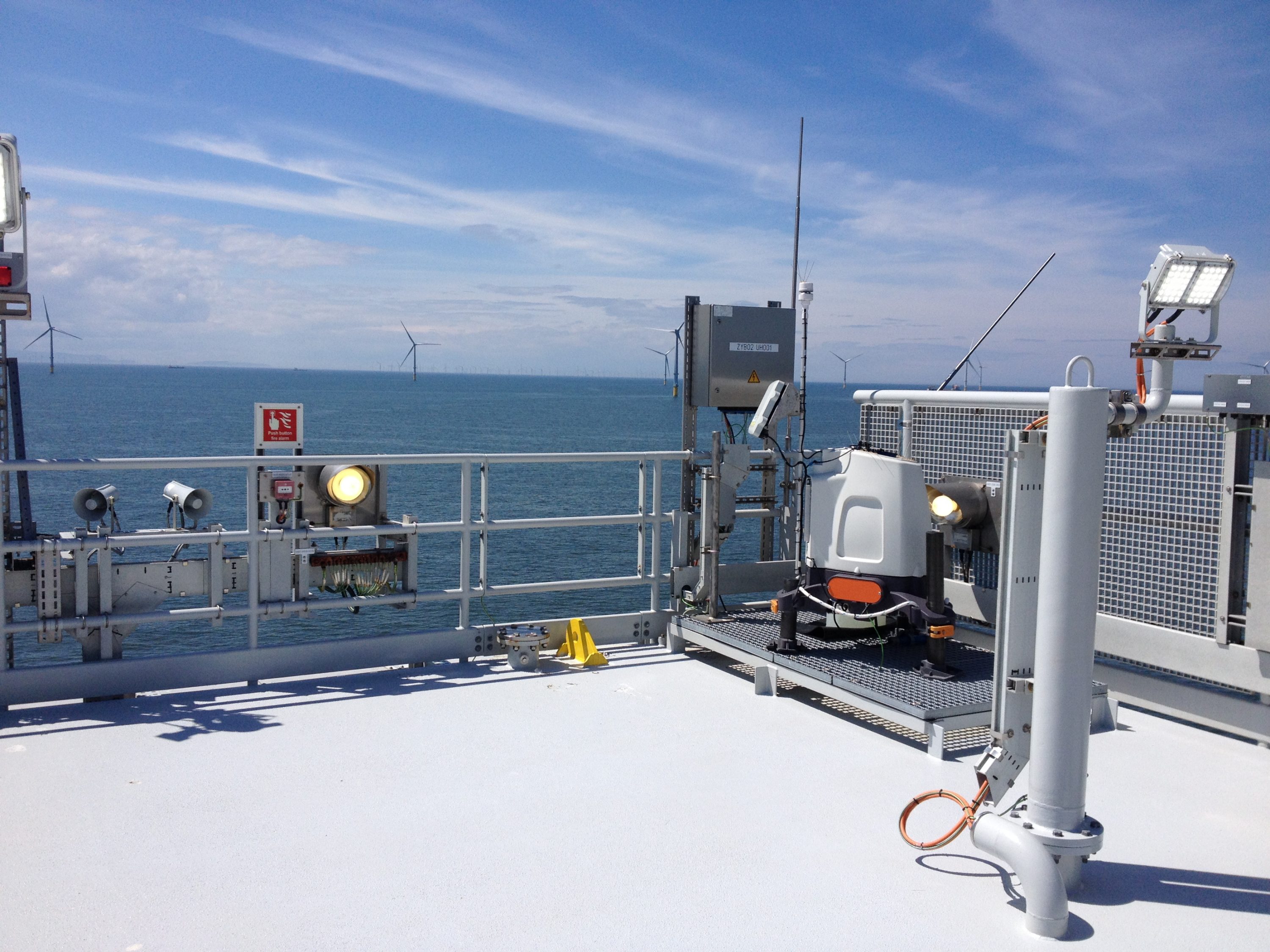 Lidar installed on offshore substation
